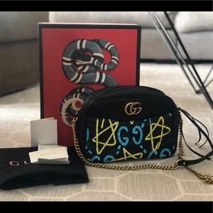 Gucci Ghost Marmont Leather Shoulder Bag